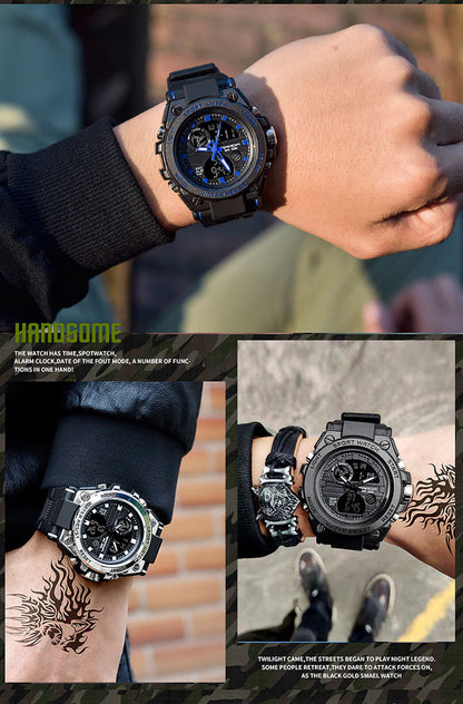 Outdoor Sports Dual Display Multi-Kinetic Energy Electronic Watch